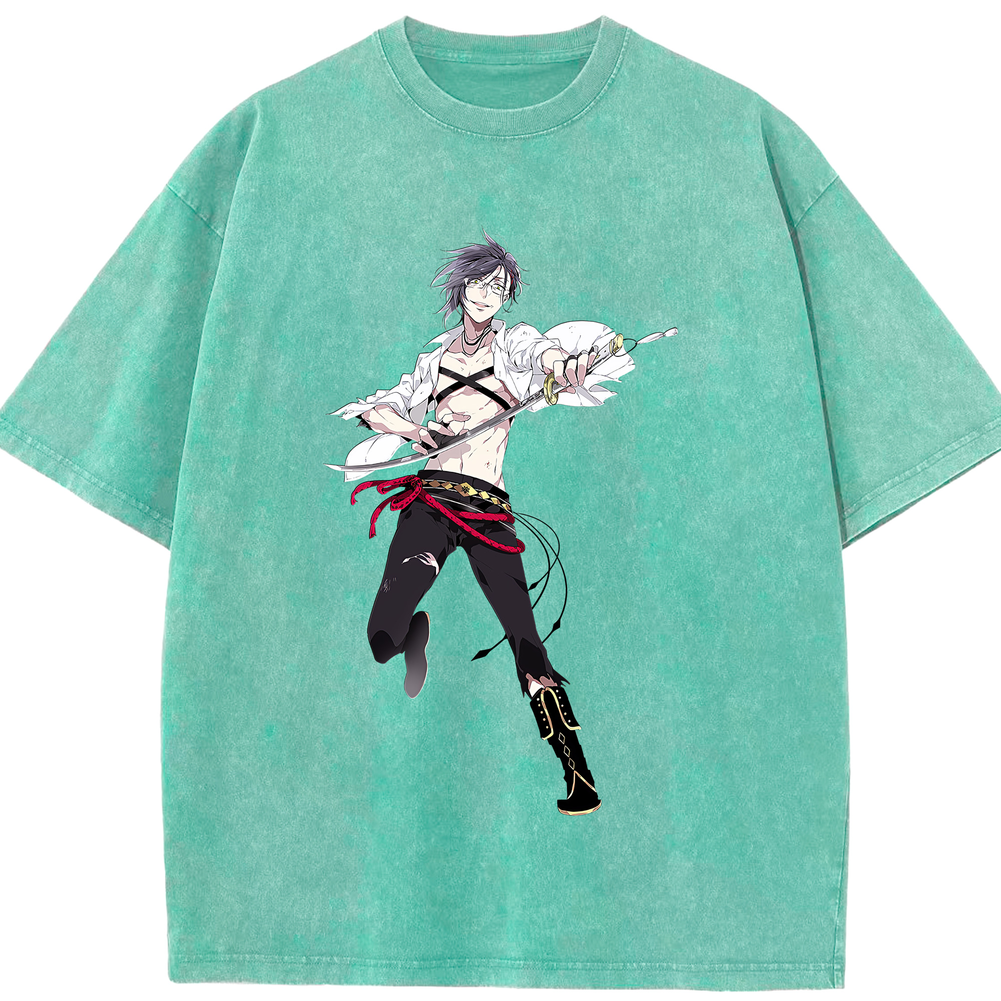 （画像用） 刀剣乱舞 Touken Ranbu 綿100% ヴィンテージ風 半袖Tシャツ（フロントプリント）